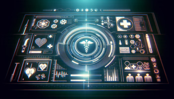 A user-friendly digital interface showing a doctor's verified credentials in a modern medical office setting.